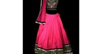 Pink Black Border Lehenga On Rent in Laxmi Nagar, Delhi on rent in Delhi, India